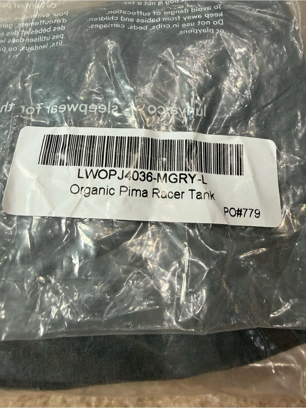 Lunya Organic Pima Racer Tank Gray Large NIP Soft Luxury Lounge Cami Cotton NEW - Picture 5 of 6